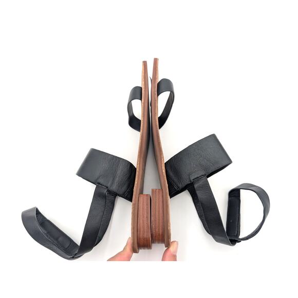 Franco Sarto Tanara Strappy Heeled Sandal Women's Leather Black Size US8 EU39 - Picture 5 of 8